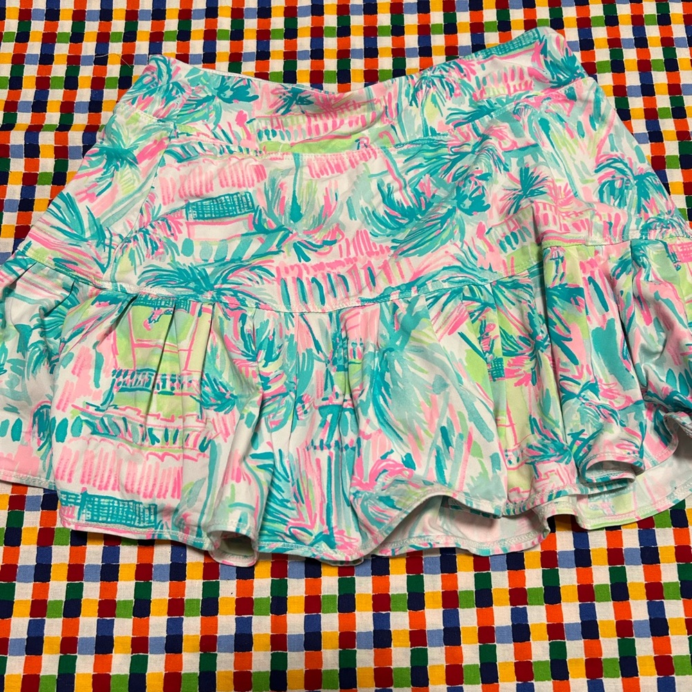 Lilly Pulitzer Luxletic Taye Skort Resort Palm Tree Perfect Match Size XXS